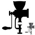 Silhouette manual mechanical grinder vector execution