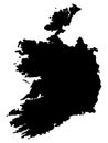 Silhouette Map Of Eire In Black Royalty Free Stock Photo