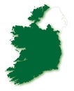 Silhouette Map Of Eire Over White Royalty Free Stock Photo