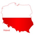 Poland Silhouette Flag Map