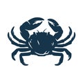 Silhouette of marine oceanic crab with claws Royalty Free Stock Photo