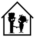 Family Home Cartoon Royalty Free Stock Photo