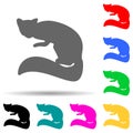 silhouette of marten multi color style icon. Simple glyph, flat vector of zoo icons for ui and ux, website or mobile application Royalty Free Stock Photo