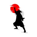 Silhouette martial art poster design art