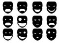Silhouette of masks Royalty Free Stock Photo