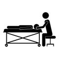 silhouette massage therapist with pacient