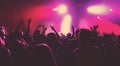 Silhouette massive crowd party concert club music Royalty Free Stock Photo