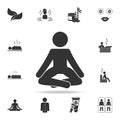 silhouette of a meditating person icon. Detailed set of SPA icons. Premium quality graphic design. One of the collection icons for Royalty Free Stock Photo