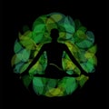 Silhouette of a meditating person