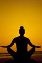 Silhouette meditation/yoga pose Royalty Free Stock Photo