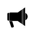 Silhouette megaphone speaker alert urgency Royalty Free Stock Photo