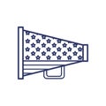 Silhouette megaphone united states flag Royalty Free Stock Photo