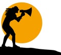 Silhouette megaphone Royalty Free Stock Photo
