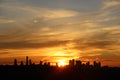 Silhouette of Melbourne city skyline