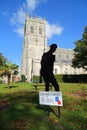 Silhouette memorial outside English church