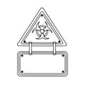 silhouette metal biohazard warning notice sign icon