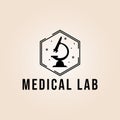 silhouette microscope for laboratory observation logo vector illustration design Royalty Free Stock Photo