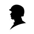 Silhouette of military head illustration