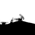 Silhouette military radar dish Royalty Free Stock Photo