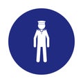 silhouette of a military sailor icon in badge style. One of Special services collection icon can be used for UI, UX