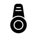 Silhouette Mini lens clip on smartphone. Fisheye shooting. Outline icon of portable zoom. Black illustration of removable device Royalty Free Stock Photo