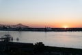 Mississippi River Bridge at sunset in Baton Rouge Royalty Free Stock Photo