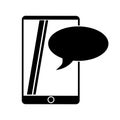 Silhouette mobile device chat dialog design