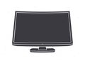 Silhouette of modern digital smart TV with full ultra HD display. Vector illustration.