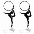 Silhouette of a modern gymnast, vector drawing