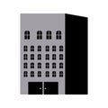 silhouette monochrome with building apartments and offices Royalty Free Stock Photo