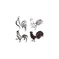 Silhouette monochrome color with chicken vector illustration Royalty Free Stock Photo