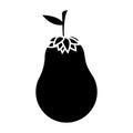 Silhouette monochrome with eggplant vegetable Royalty Free Stock Photo