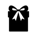 Silhouette monochrome gift box with ribbon