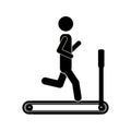 Silhouette monochrome with man in treadmill Royalty Free Stock Photo