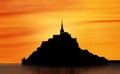 Silhouette of Mont Saint Michel, France