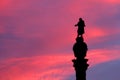 Silhouette of the Monument of Columbus Royalty Free Stock Photo