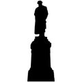 Silhouette monument to the famous Russian poet Alexander Pushkin in Moscow on a white background