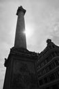 Silhouette of the Monument to the Great Fire of London Royalty Free Stock Photo