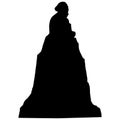 Silhouette monument to Karl Marx in Moscow on a white background