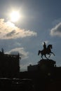 Silhouette of the monument to Nicholas the First Royalty Free Stock Photo
