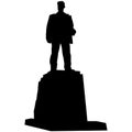 Silhouette monument to Vladimir Mayakovsky in Moscow on a white background