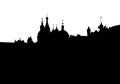 Silhouette Moscow City Black Vector Outline Church