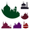 Silhouette of mosque, illustration vector graphic for welcome ramadan holy month of ramadhan kareem