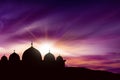 Silhouette mosque picture and twilight background