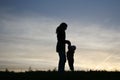 Silhouette mother with baby Royalty Free Stock Photo