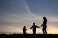 Silhouette mother with children