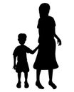 silhouette mother and son