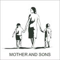 Silhouette mothers with children