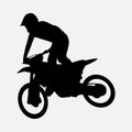 silhouette of a motocross racer side view. graphic vector illustration. Royalty Free Stock Photo