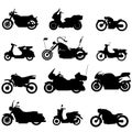 Silhouette motorbike icons